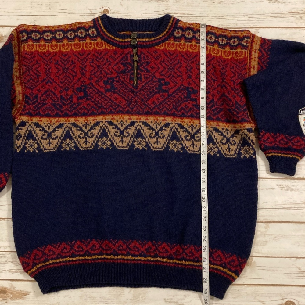 Vintage Dale Of Norway Olympic Nagano 1998 Quarter Zip Wool Sweater XL - Picture 3 of 12